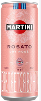 Напиток «Мартини Розато» газированный виноградосодержащий розовый п/сух. 10% 0.25л