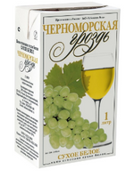 Вино «Черноморская гроздь Сухое белое» белое сухое 12% 1.0л