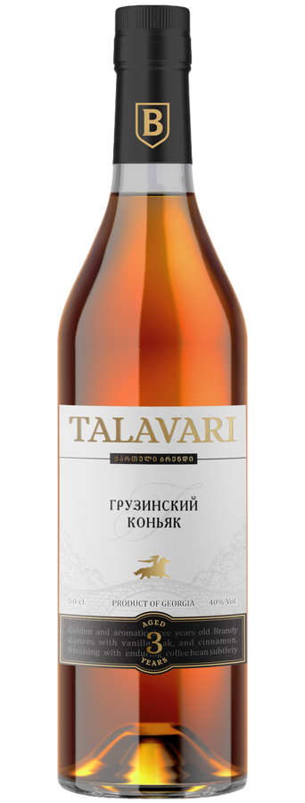 Коньяк «Талавари» 3 года 40% 0.5л